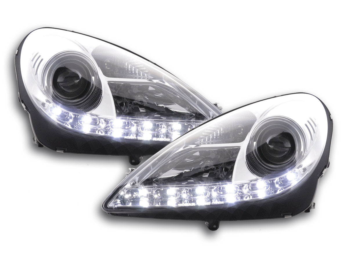 Scheinwerfer Set Daylight LED TFL-Optik Mercedes SLK 171 04-11 chrom Scheinwerfer Set Daylight LED TFL-Optik Mercedes SLK 171 04-11 chrom